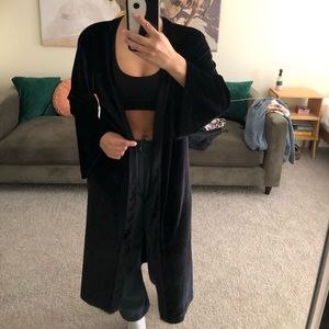 Velvet Chaser long cardigan jacket - Black